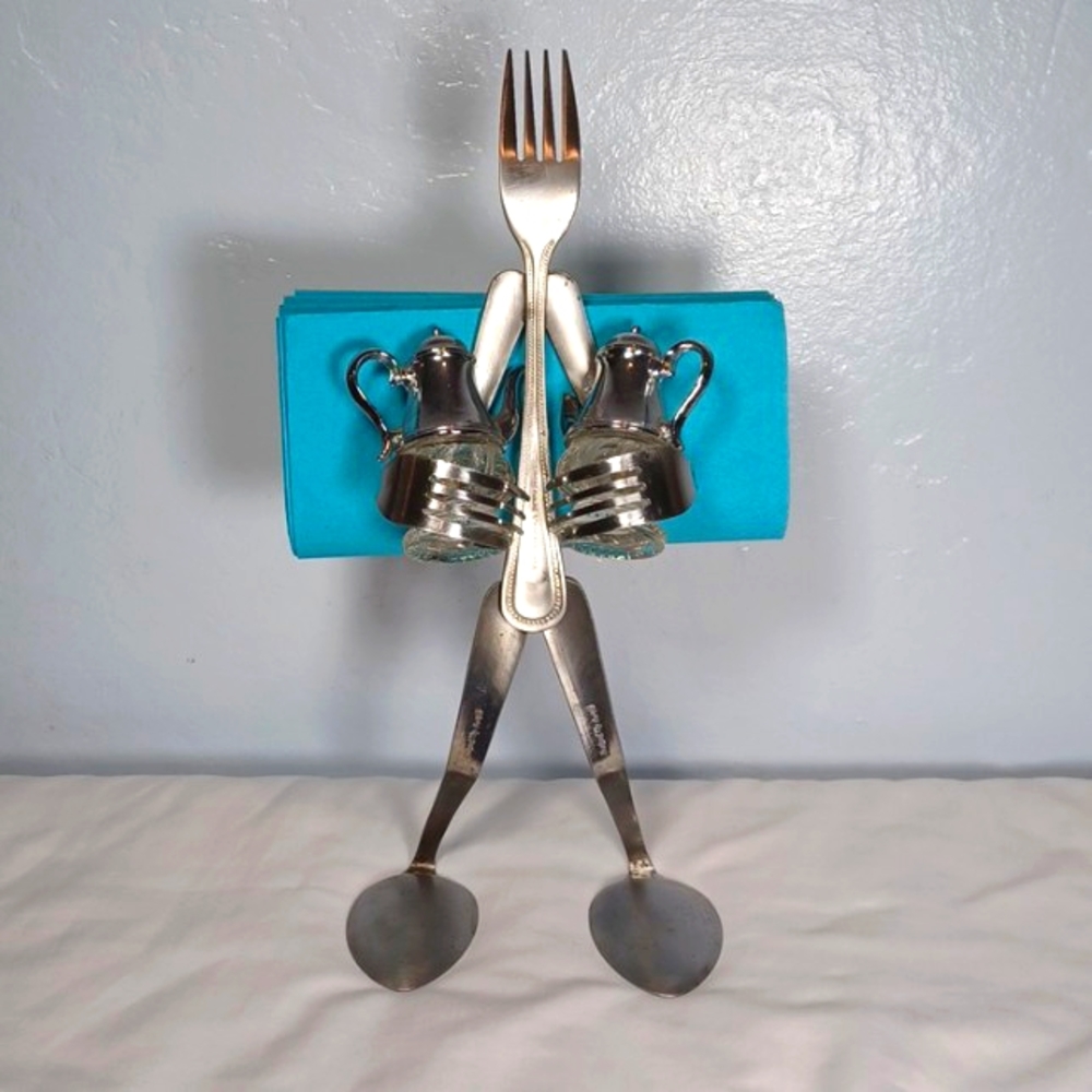 Forked Up Art Salt and Pepper Shaker and Napkin Holder 2010